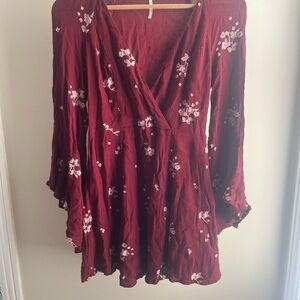 Burgundy floral dress